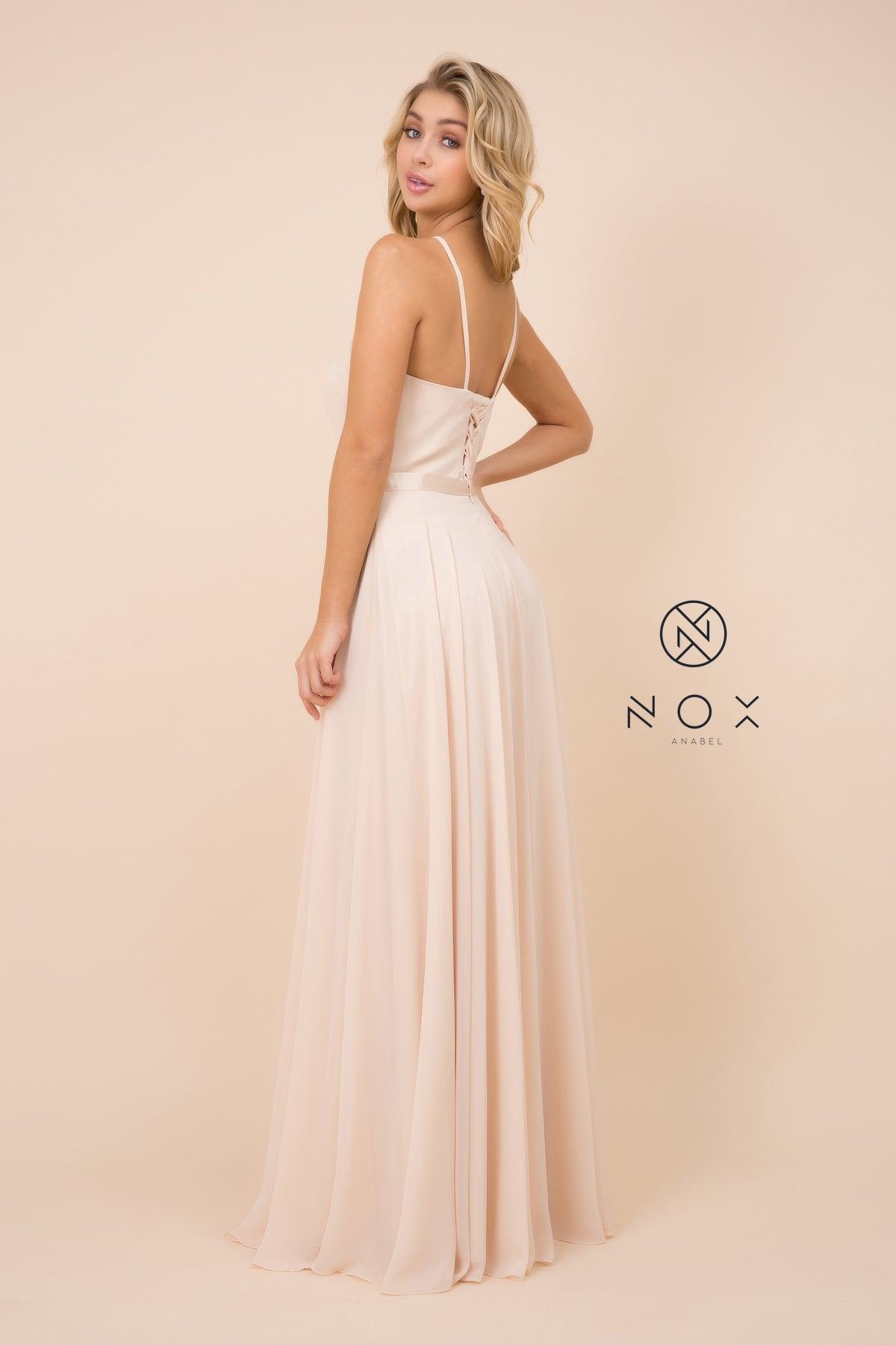 Long Formal Bridesmaid Prom Dress Champagne