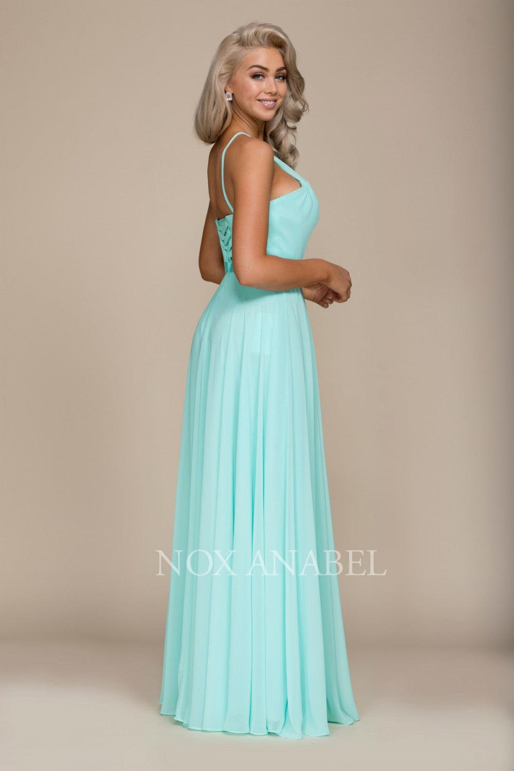 Long Formal Bridesmaid Prom Dress Mint Green
