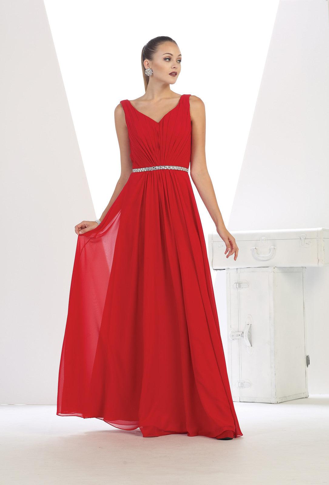 Long Formal Bridesmaids Prom Dress - The Dress Outlet May Queen