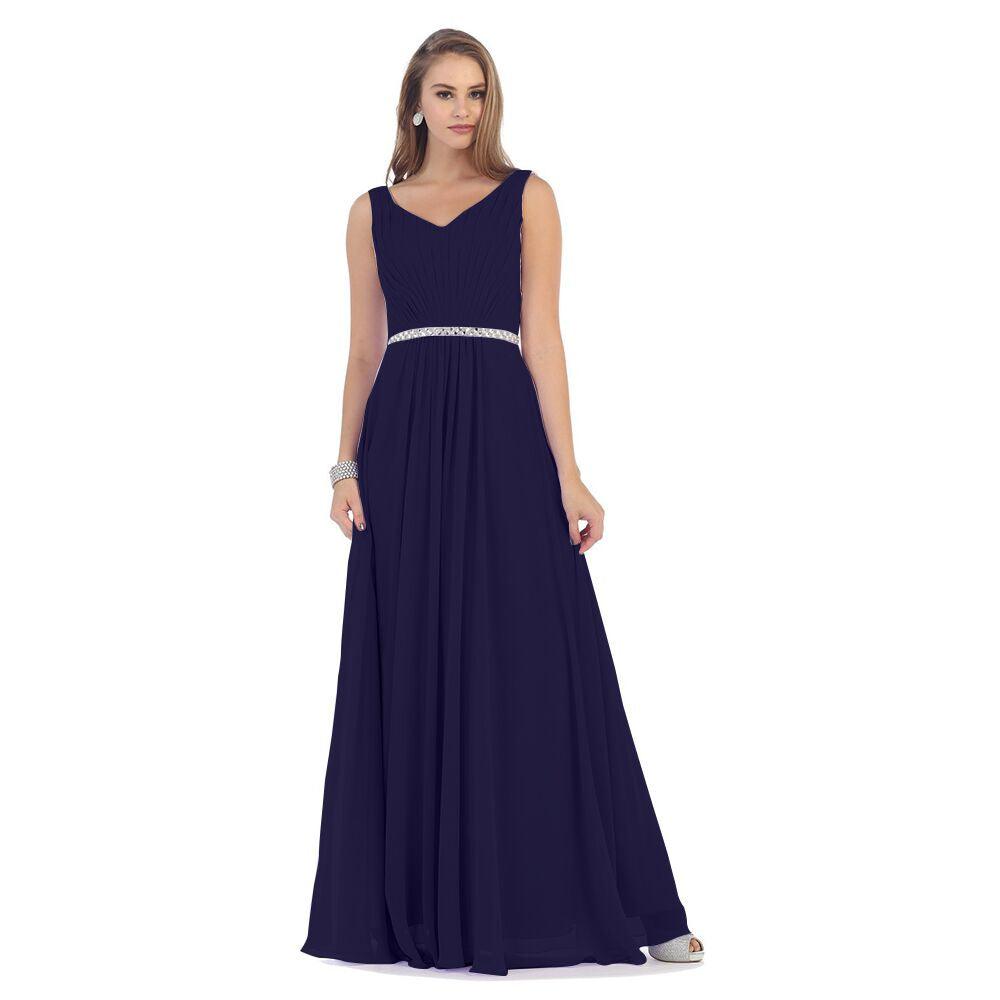 Long Formal Bridesmaids Prom Dress - The Dress Outlet May Queen