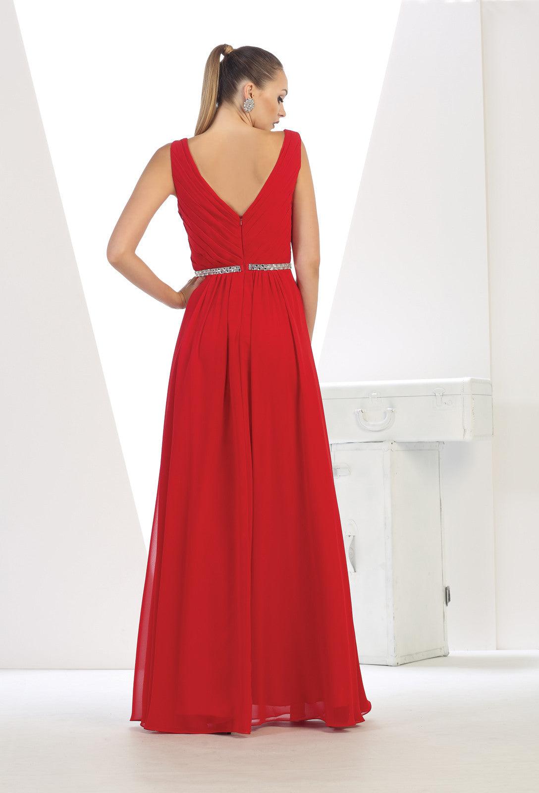 Long Formal Bridesmaids Prom Dress - The Dress Outlet May Queen