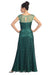 Long Formal Cap Sleeve Mother of the Bride Lace Dress - The Dress Outlet Elizabeth K