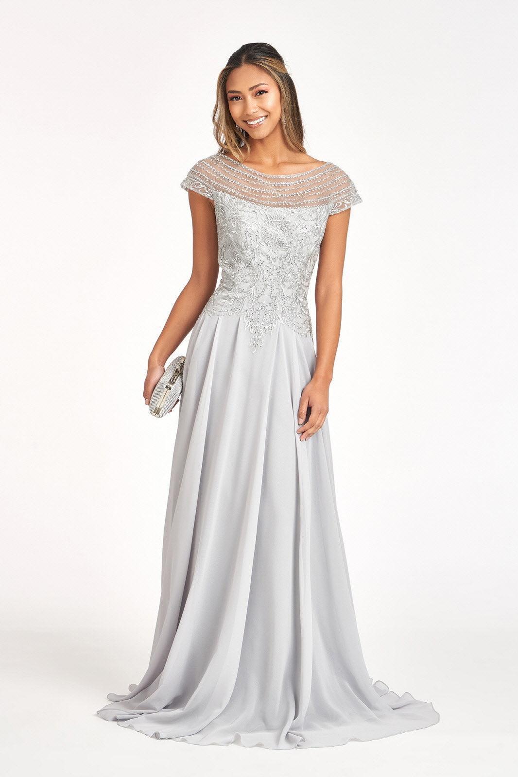 Long Formal Chiffon Mother of the Bride Dress - The Dress Outlet