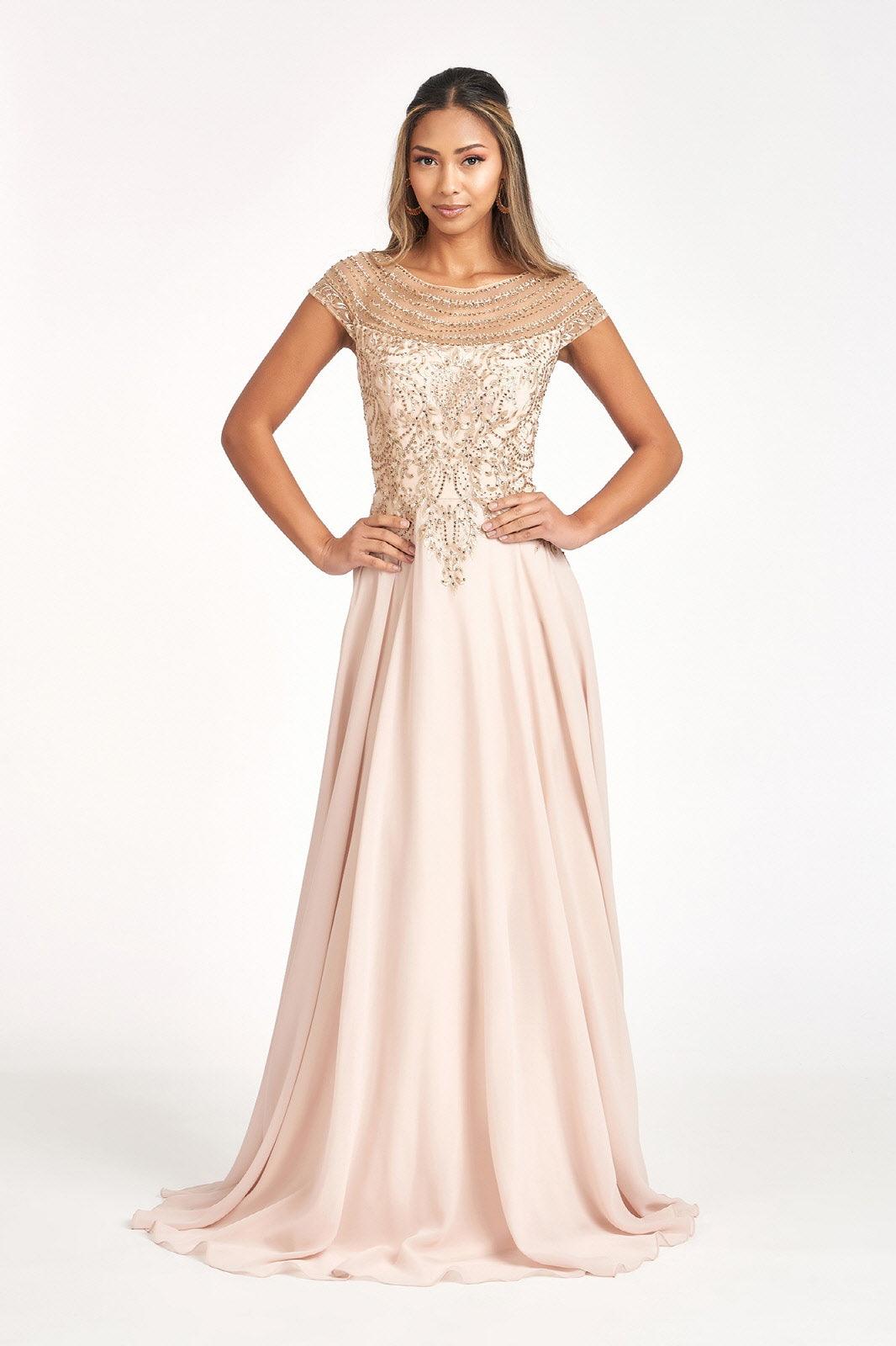 GLS GL3065 Long Mother of the bride Dress Champagne