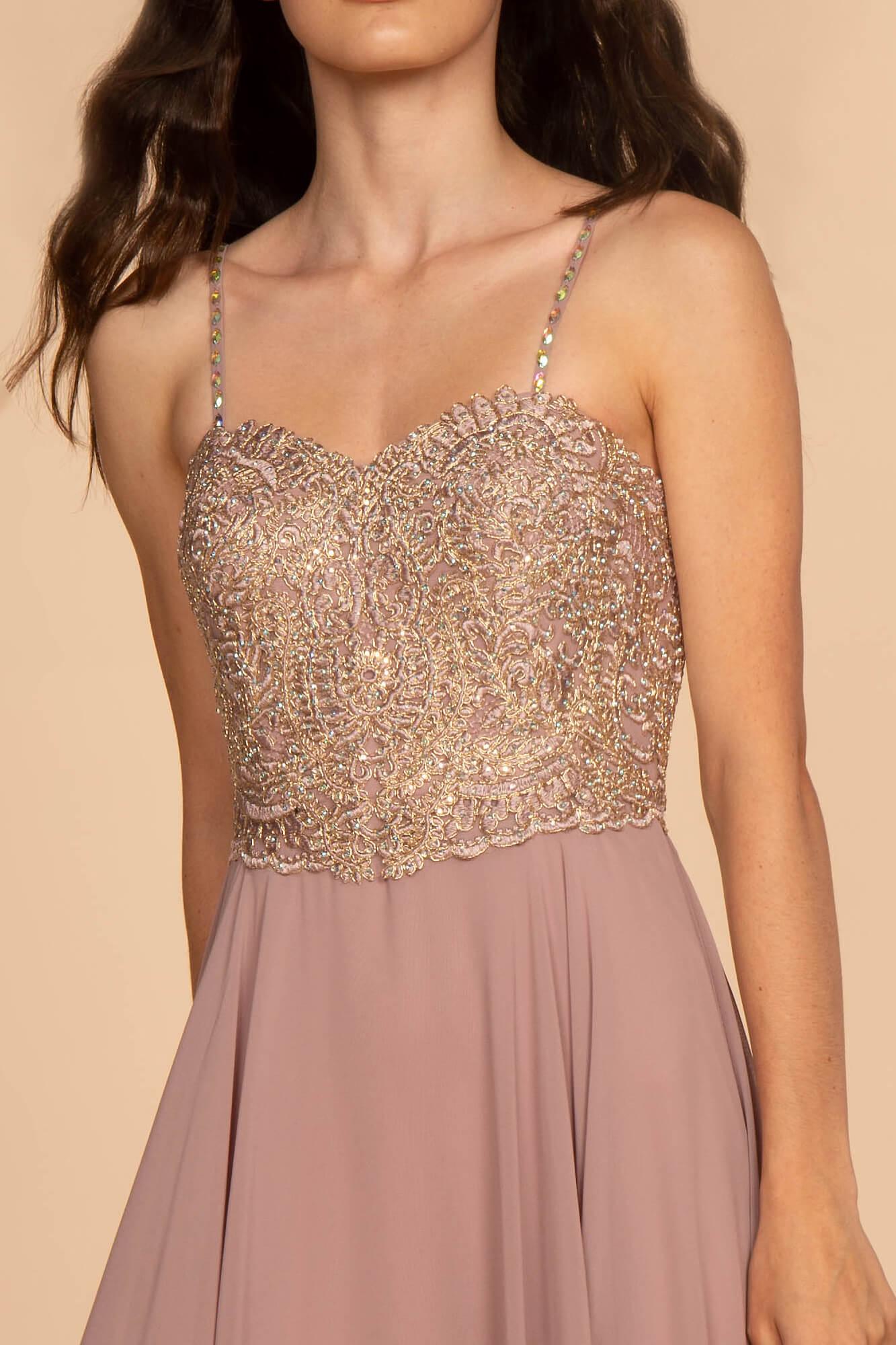 Long Formal Chiffon Spaghetti Strap Prom Dress