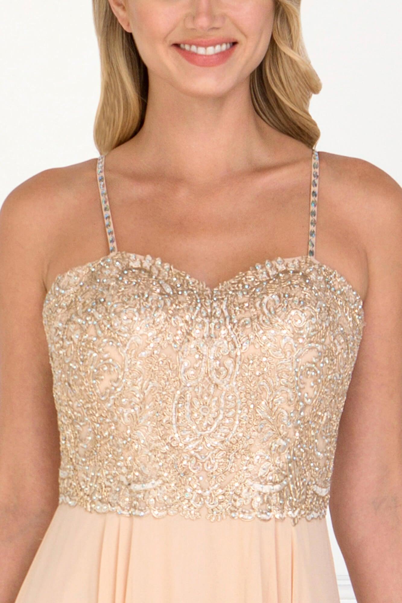 Long Formal Chiffon Spaghetti Strap Prom Dress