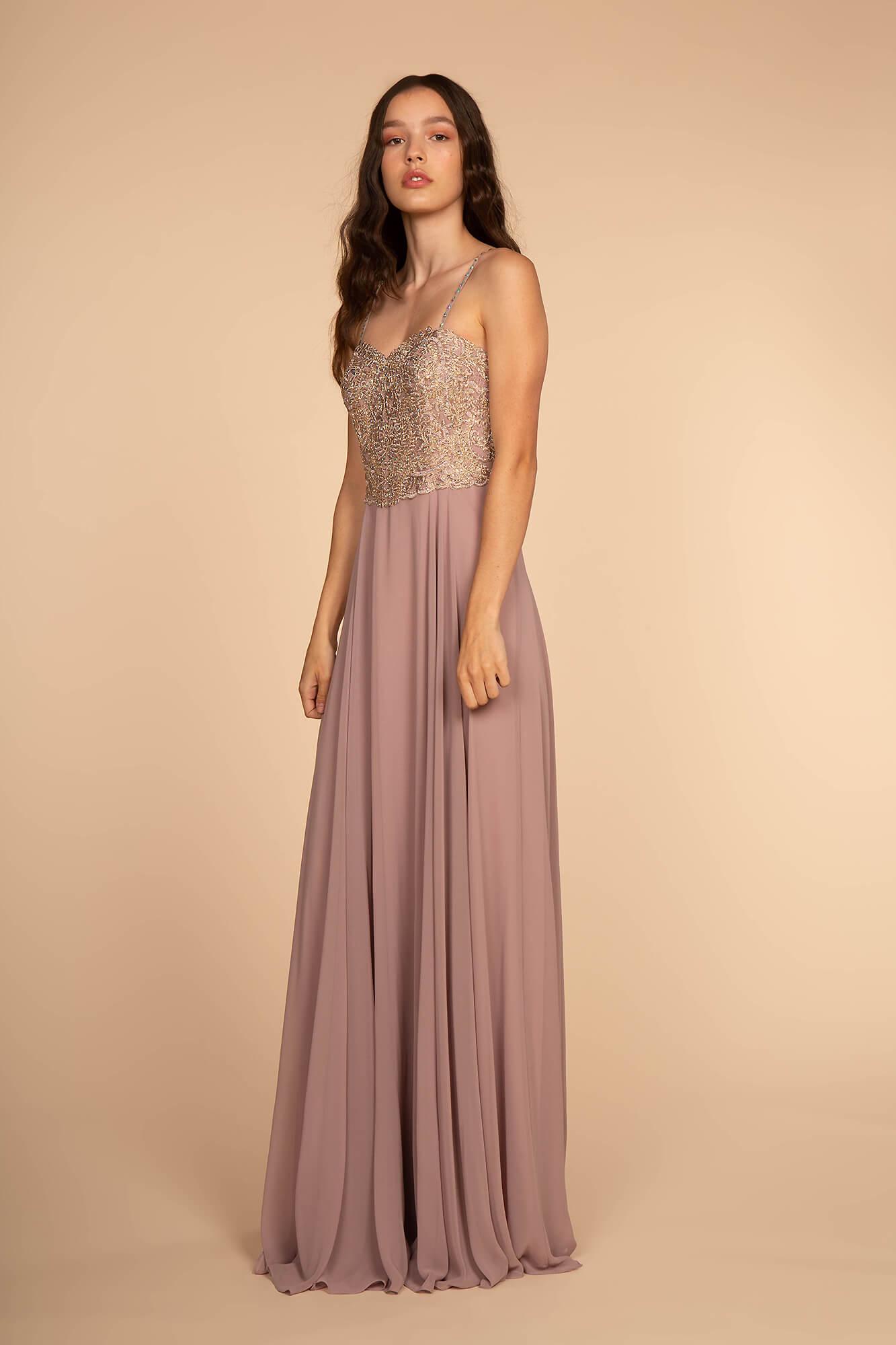 Long Formal Chiffon Spaghetti Strap Prom Dress