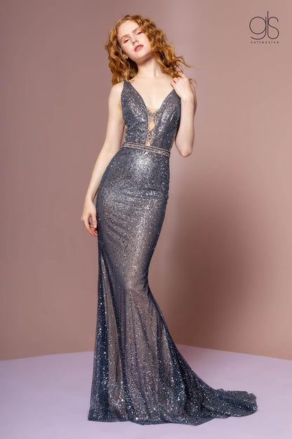 Long Formal Cut Out Evening Prom Gown - The Dress Outlet Elizabeth K
