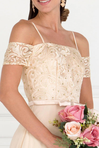Long Formal Dress Bridesmaids Off Shoulder - The Dress Outlet Elizabeth K