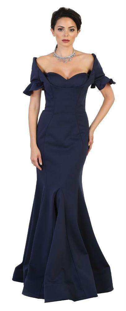 Long Formal Dress Evening Party Navy - The Dress Outlet May Queen