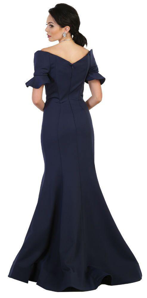 Long Formal Dress Evening Party Navy - The Dress Outlet May Queen