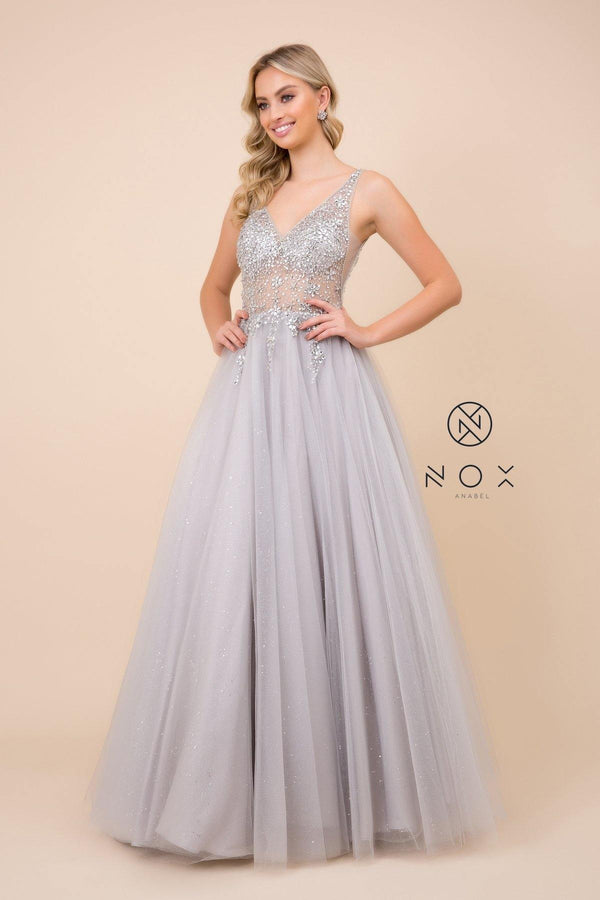 Long Formal Dress Glitter Prom Ball Gown