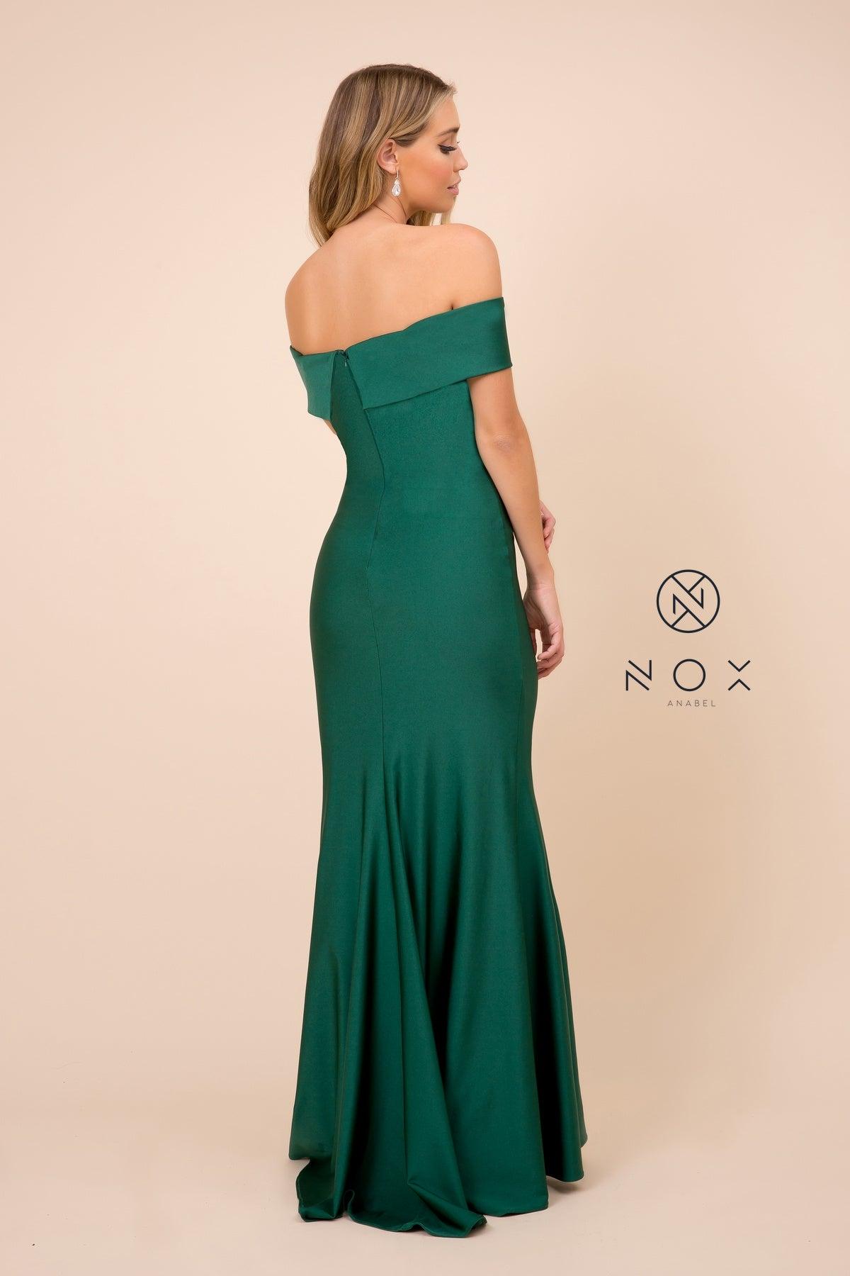 Dark Red Long Formal Dress Off Shoulder Evening Gown