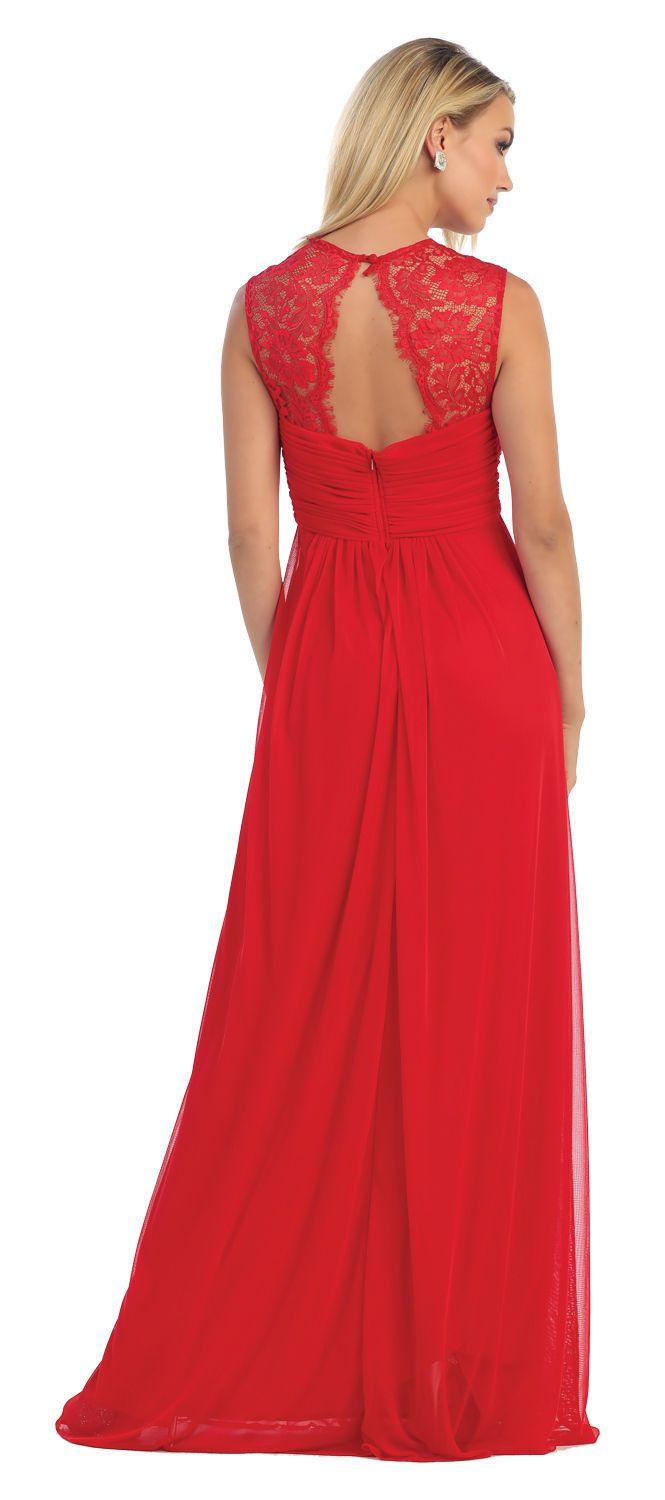 Long Formal Dress Plus Size Bridesmaid Prom - The Dress Outlet May Queen