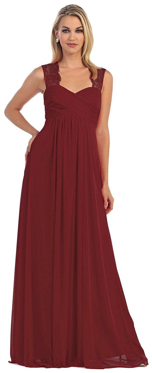 Long Formal Dress Plus Size Bridesmaid Prom - The Dress Outlet May Queen