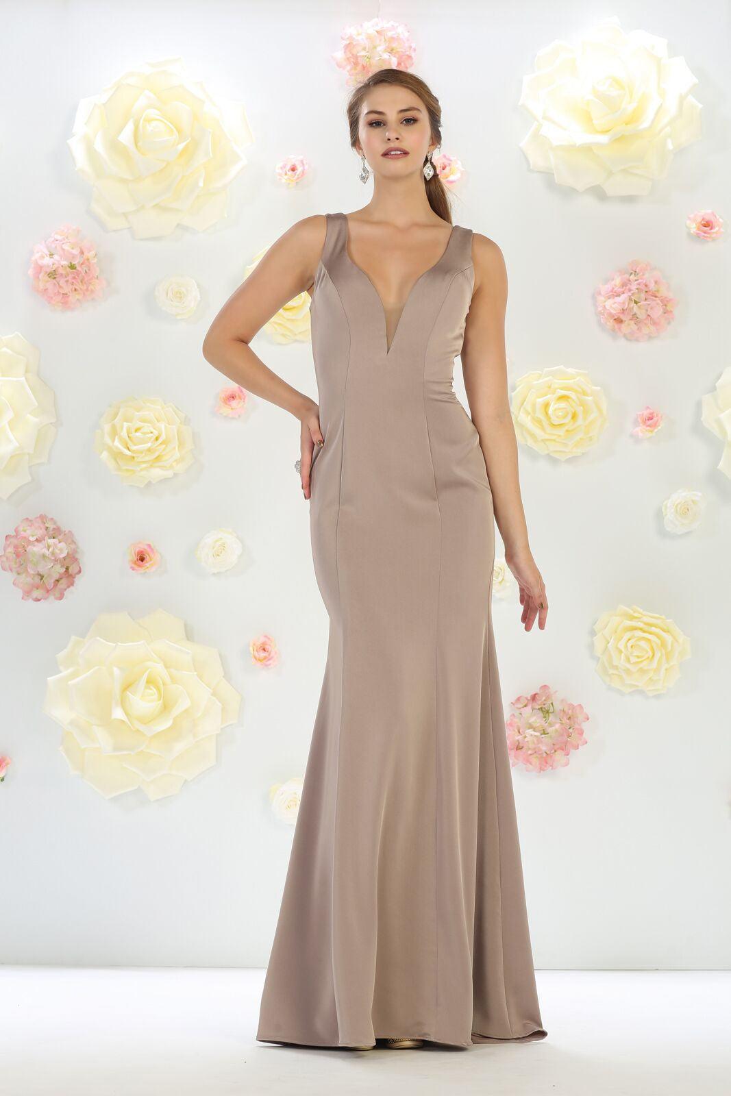 Long Formal Dress Plus Size Bridesmaids Gown - The Dress Outlet May Queen