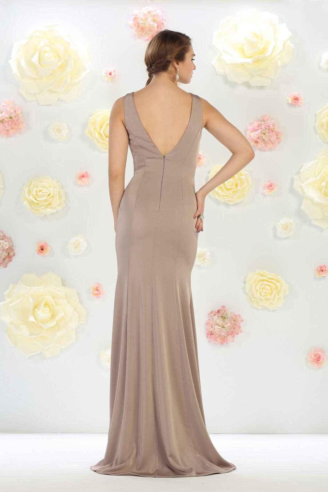 Long Formal Dress Plus Size Bridesmaids Gown - The Dress Outlet May Queen