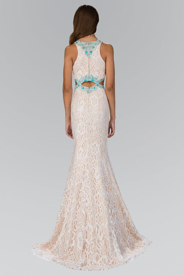 Long Formal Dress Prom Evening Lace Gown - The Dress Outlet Elizabeth K