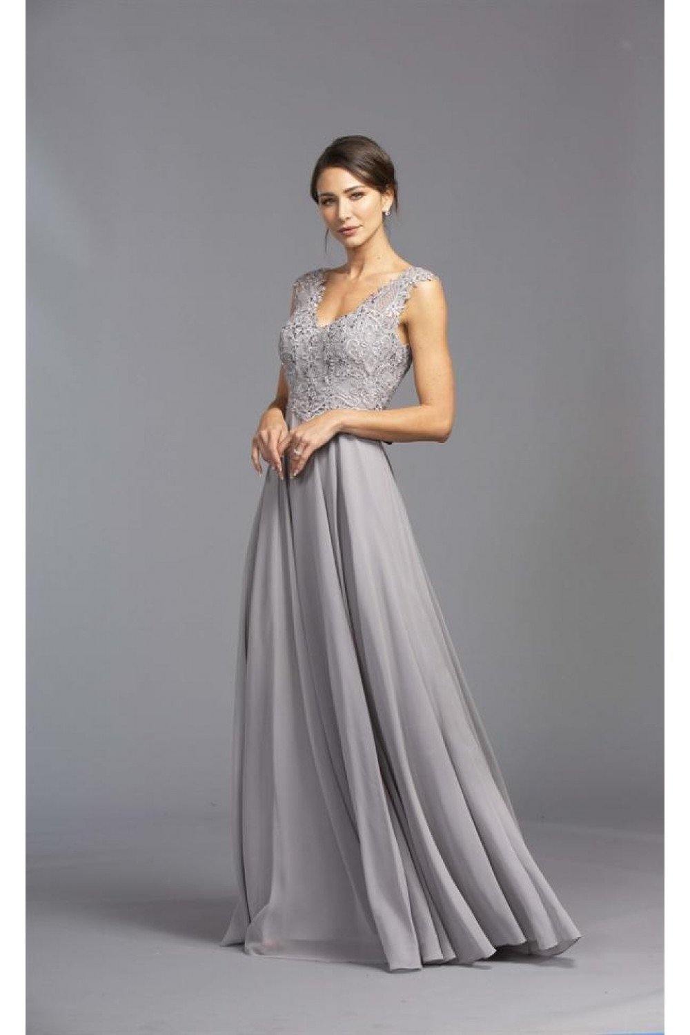Long Formal Dress Slate Gray