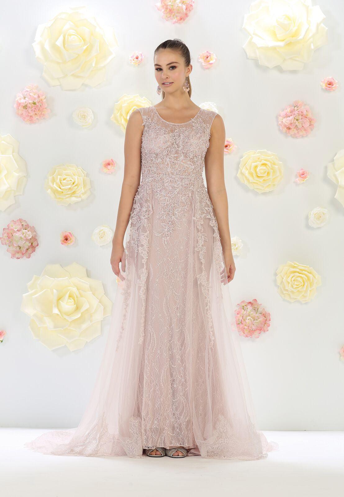 Long Formal Dresses Plus Size Evening Party Prom Gown - The Dress Outlet May Queen