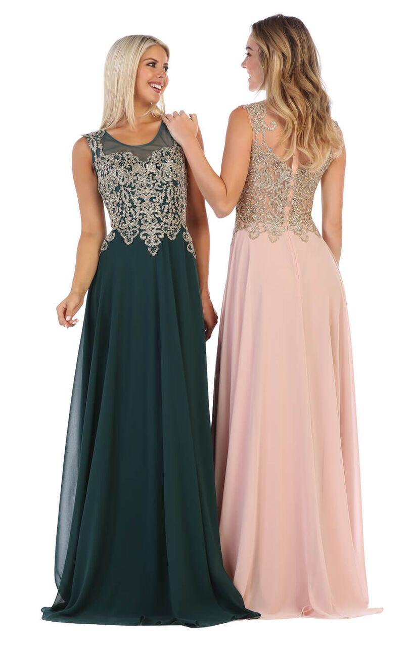 Long Formal Evening Prom Plus Size Dress - The Dress Outlet May Queen