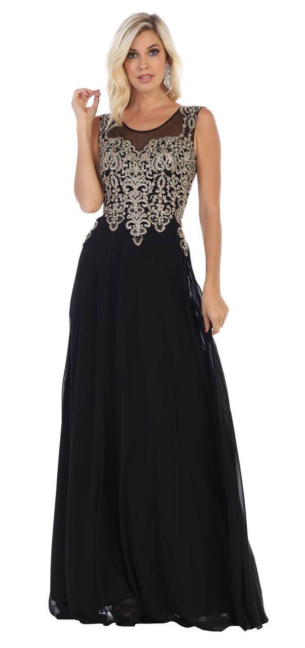 Long Formal Evening Prom Plus Size Dress - The Dress Outlet May Queen