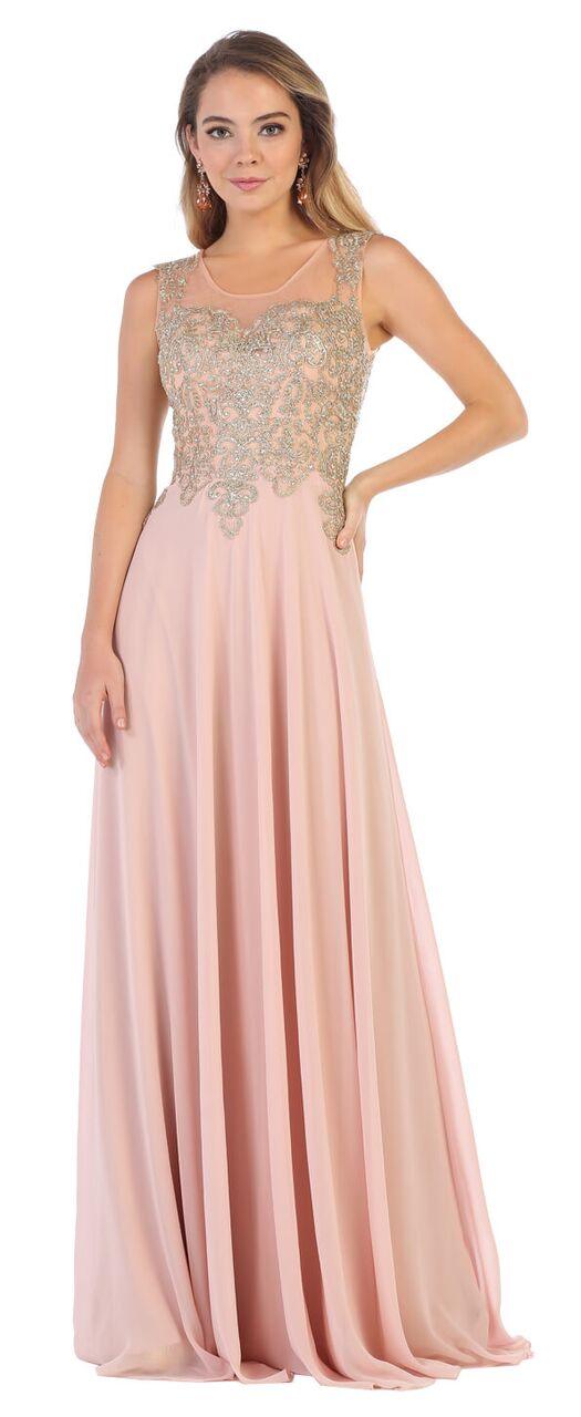Long Formal Evening Prom Plus Size Dress - The Dress Outlet May Queen