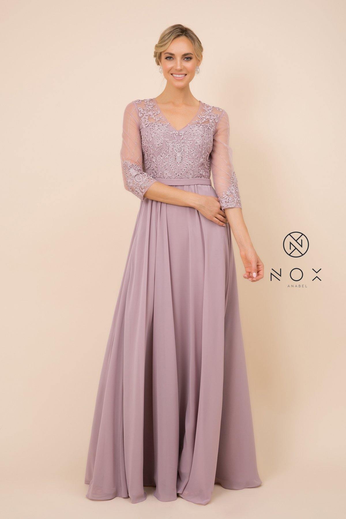Long Formal Gown Embellished Bodice Dress