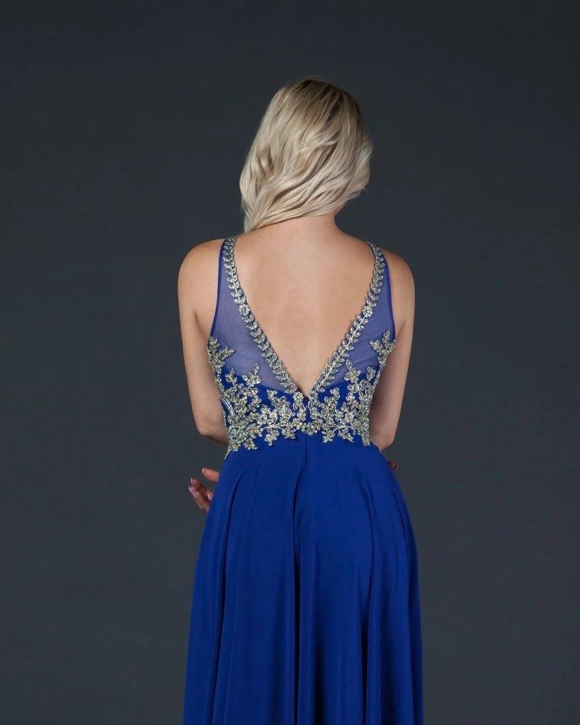 Long Formal Halter Chiffon Evening Prom Dress