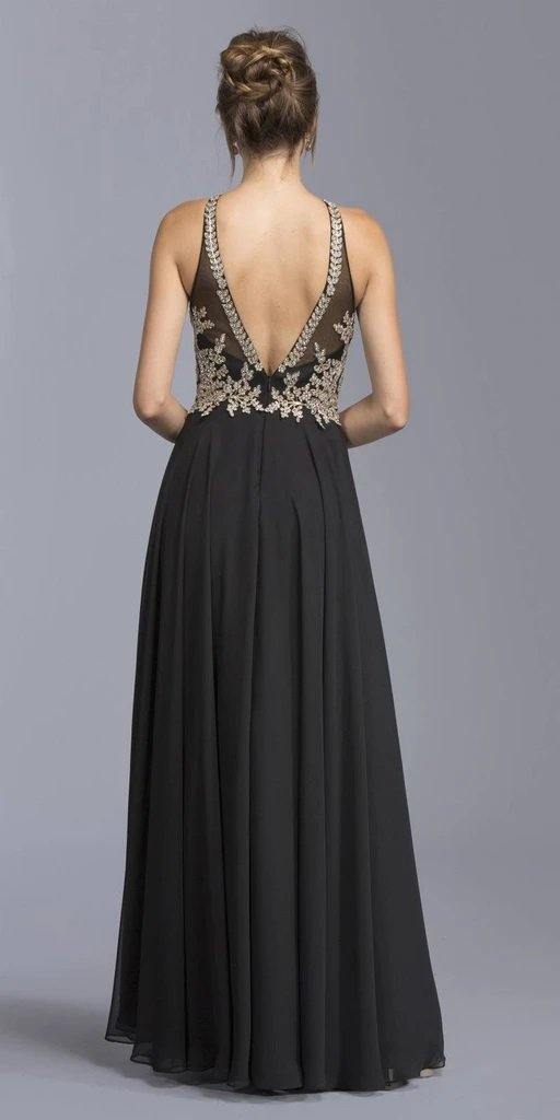 Long Formal Halter Chiffon Evening Prom Dress