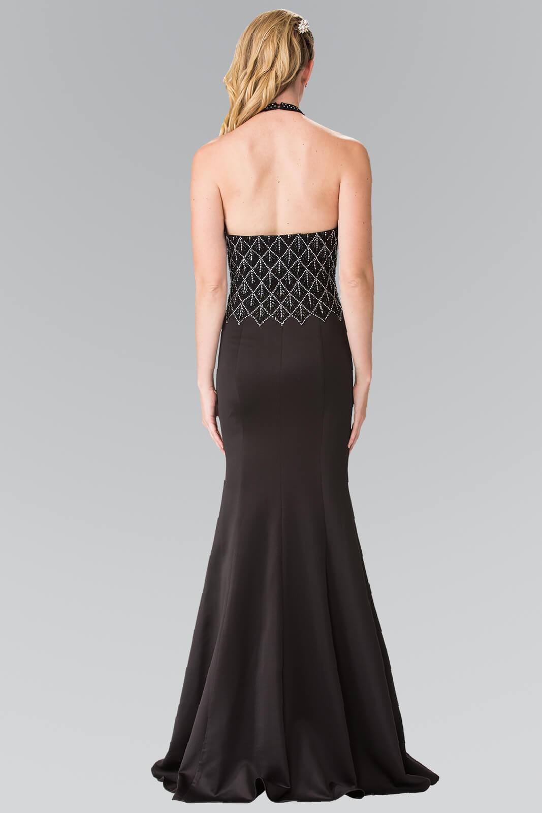 Blush Long Formal Halter Neck Prom Dress