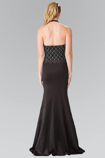 Long Formal Halter Neck Prom Dress - The Dress Outlet Elizabeth K