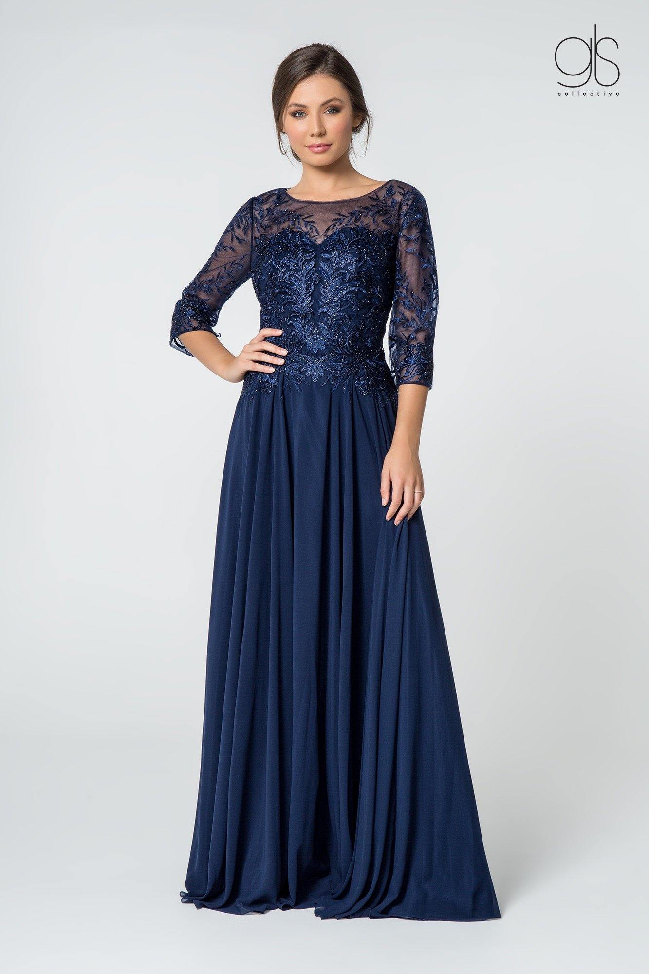 Long Formal Long Sleeve Mother of the Bride Dress Long Formal Long Sleeve Mother of the Bride Dress