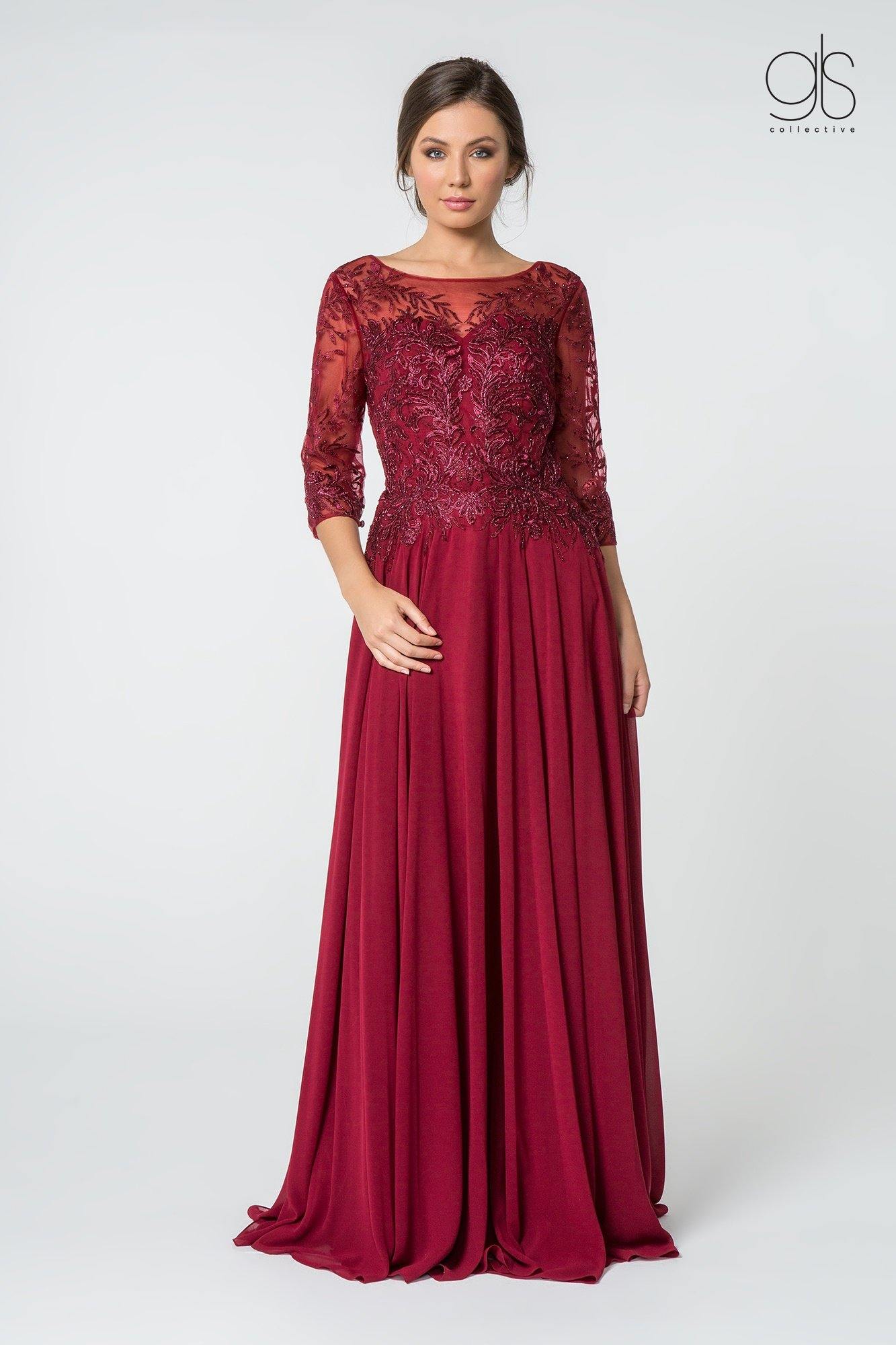 Long Formal Long Sleeve Mother of the Bride Dress Long Formal Long Sleeve Mother of the Bride Dress