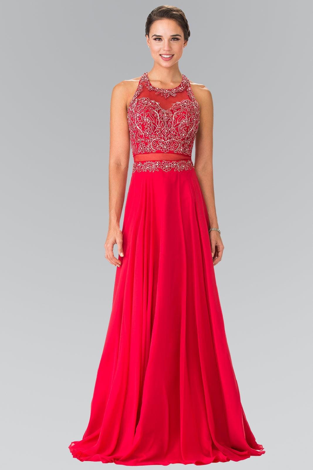 Long Formal Mock Two Piece Prom Dress
