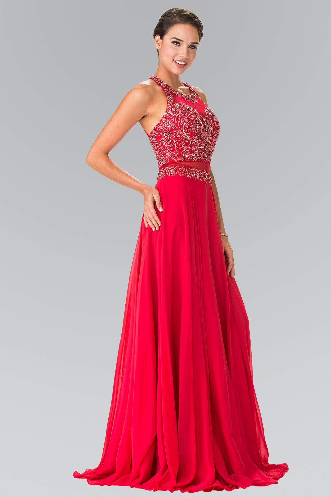Long Formal Mock Two Piece Prom Dress - The Dress Outlet Elizabeth K