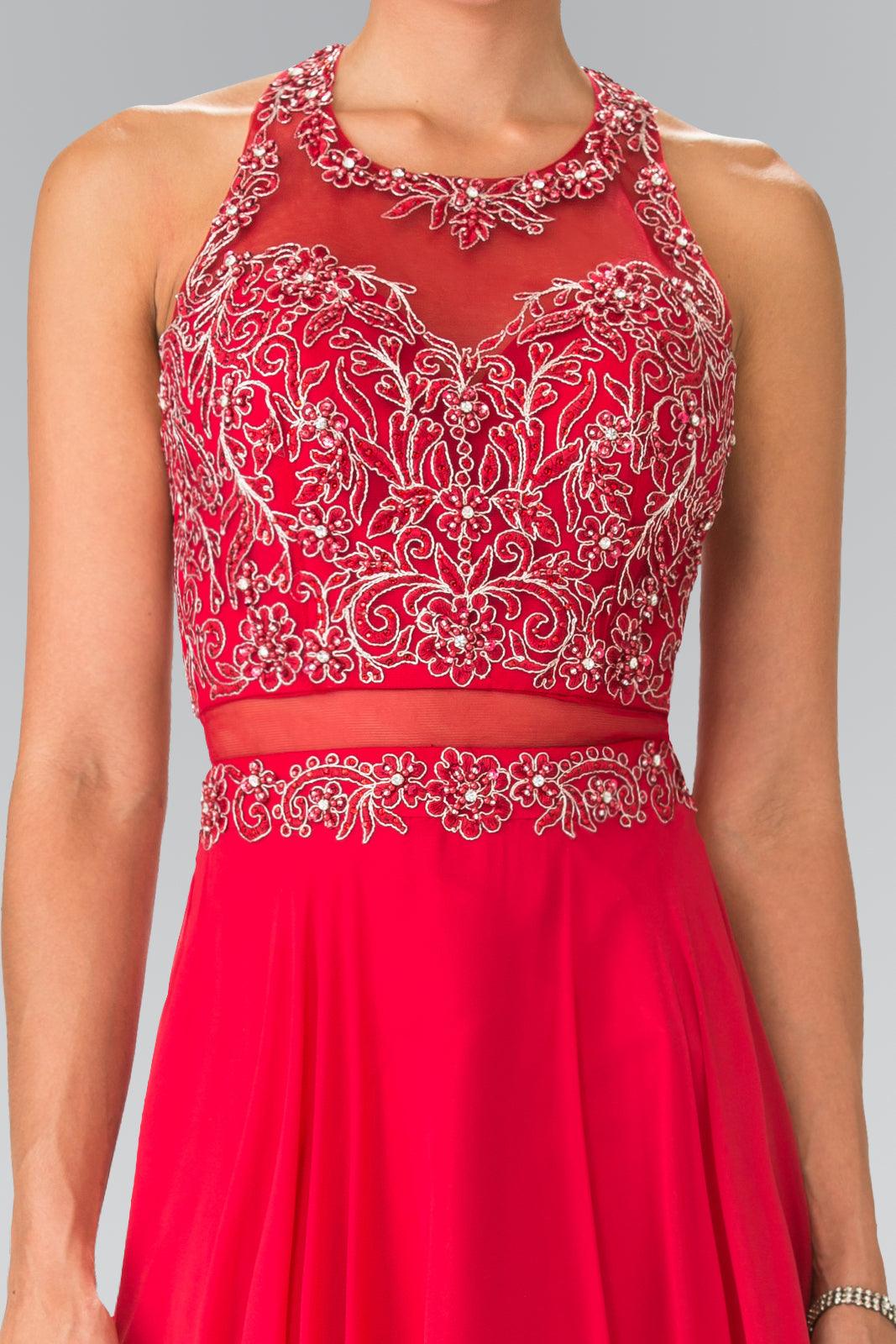 Long Formal Mock Two Piece Prom Dress