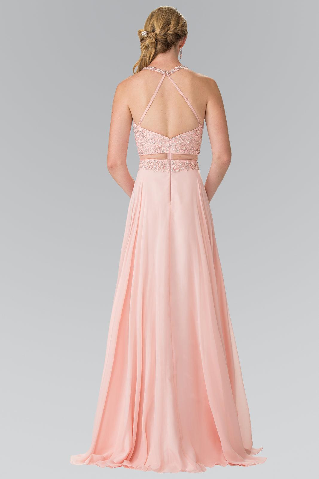 Long Formal Mock Two Piece Prom Dress - The Dress Outlet Elizabeth K
