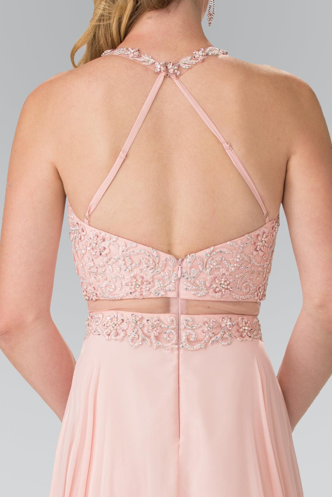 Long Formal Mock Two Piece Prom Dress