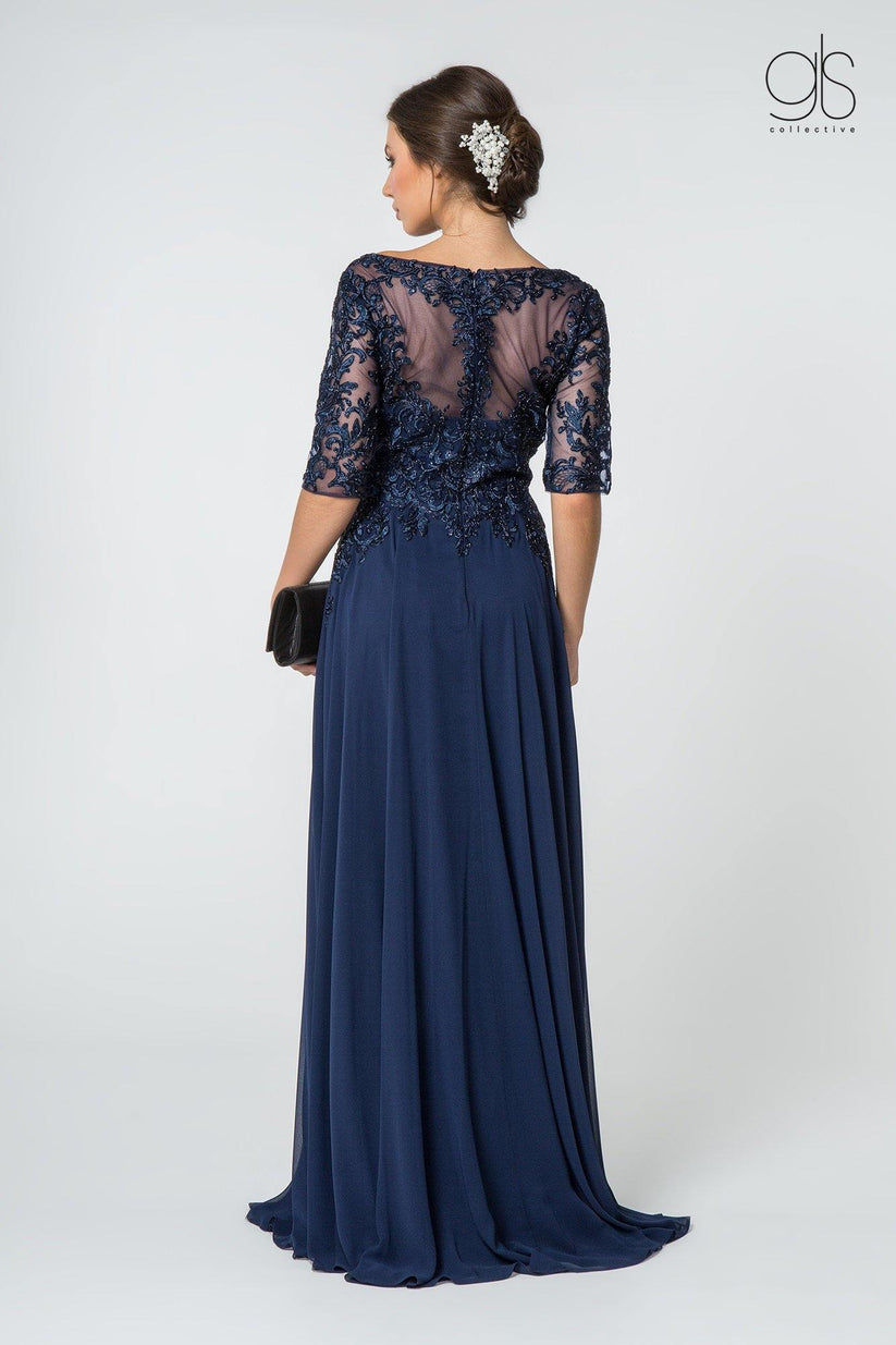 Silver Long Formal Mother of the Bride Chiffon Dress | DressOutlet for $173.99 – The Dress Outlet