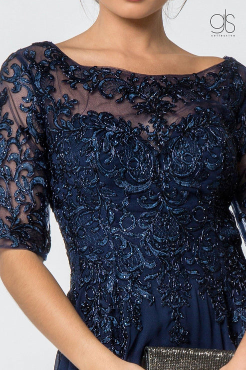 Silver Long Formal Mother of the Bride Chiffon Dress | DressOutlet for ...