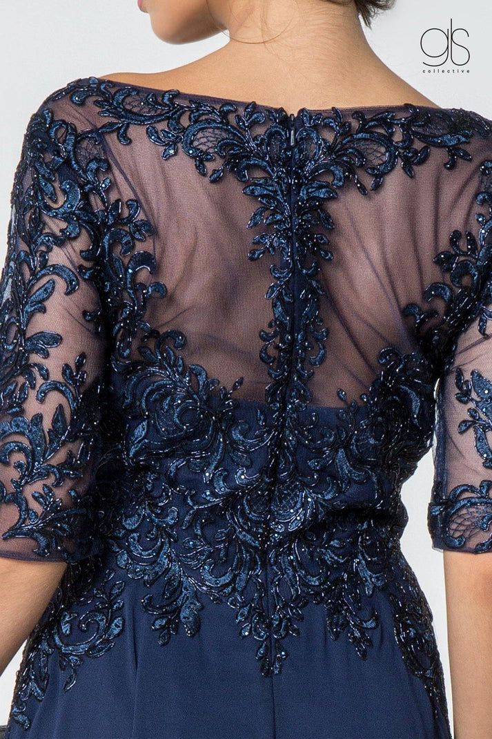 Silver Long Formal Mother of the Bride Chiffon Dress | DressOutlet for ...