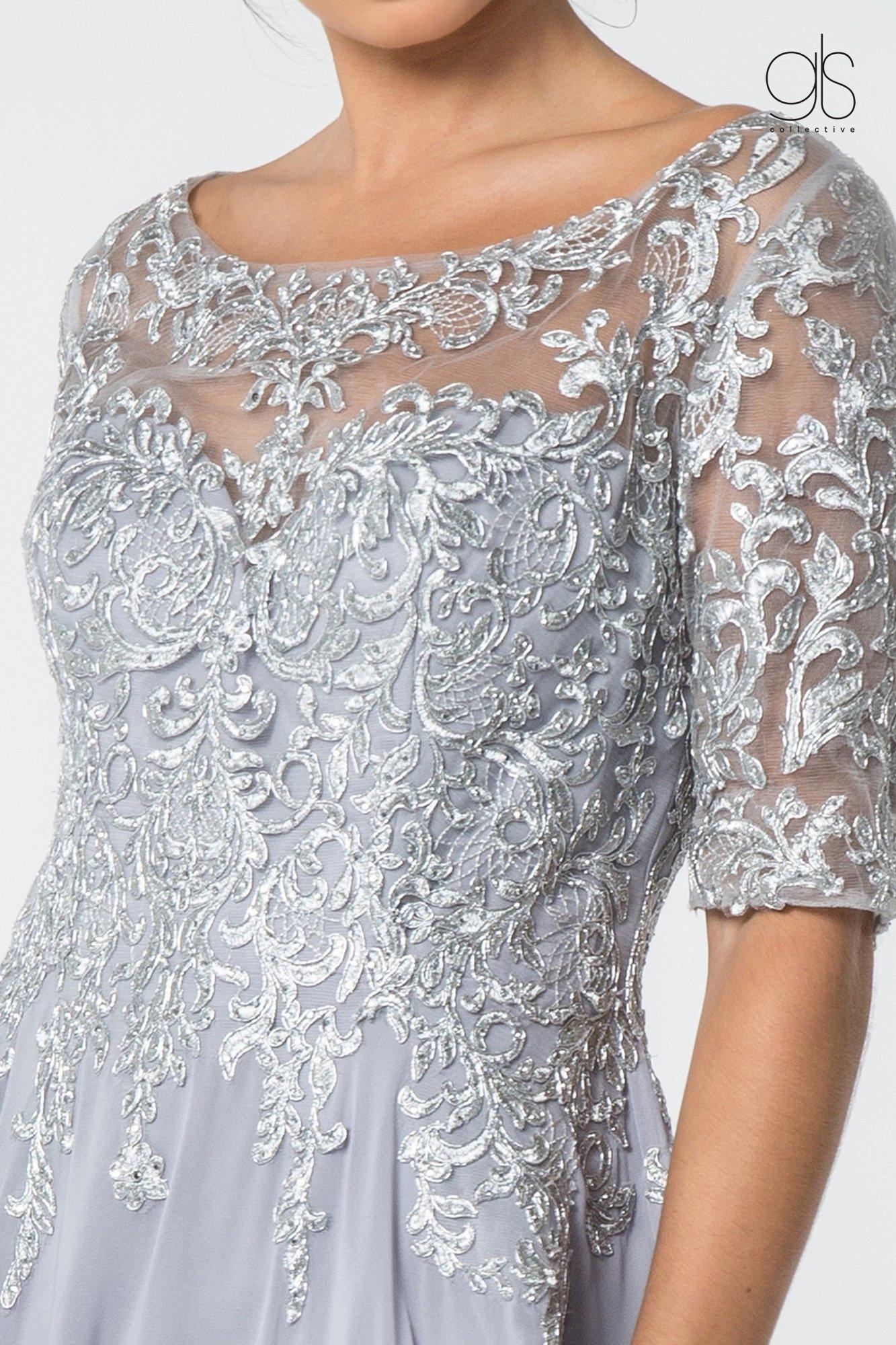 Long Formal Mother of the Bride Chiffon Dress - The Dress Outlet Elizabeth K
