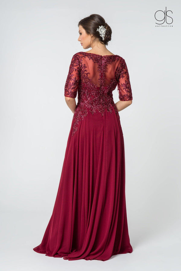 Silver Long Formal Mother of the Bride Chiffon Dress | DressOutlet for ...