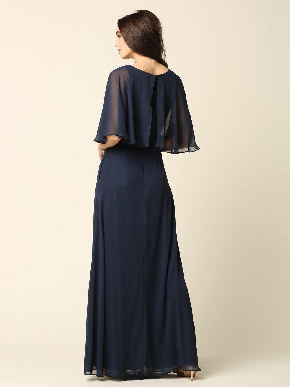 Long Formal Mother of The Bride Dress - Burgundy / XL Long Formal Mother of The Bride Dress - Burgundy / XL