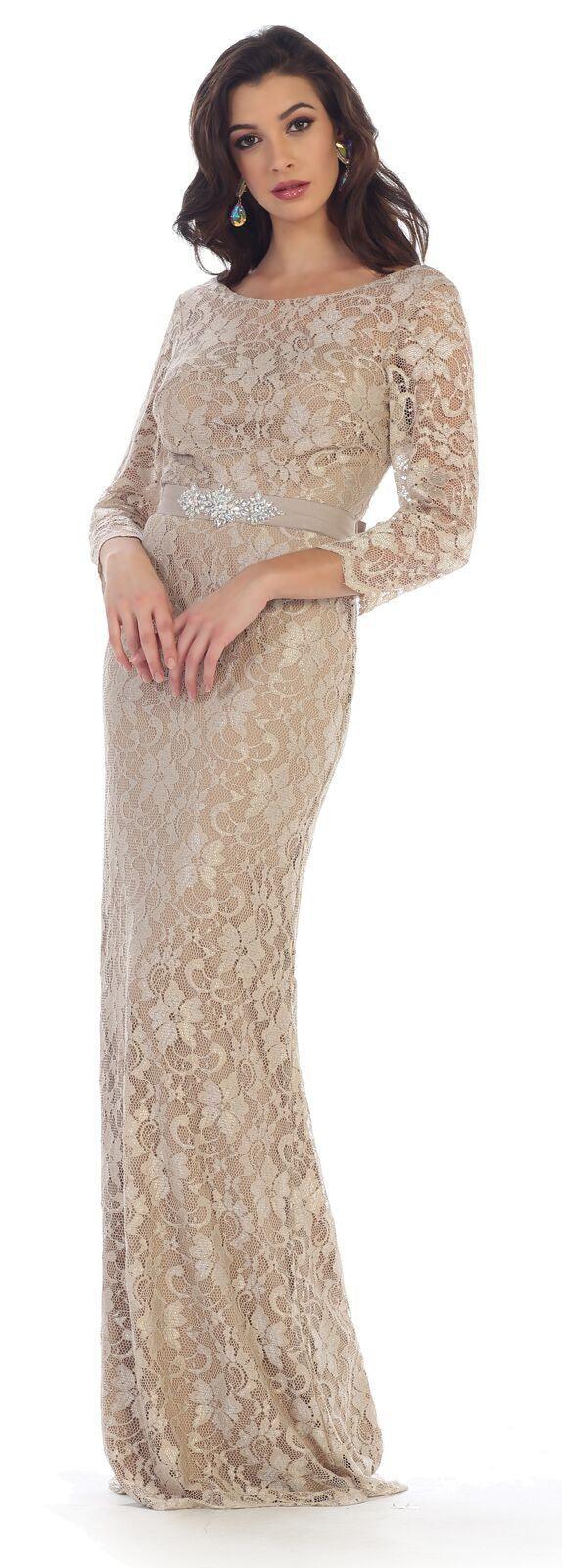 Long Formal Mother of the Bride Dress Plus Size Groom - The Dress Outlet May Queen