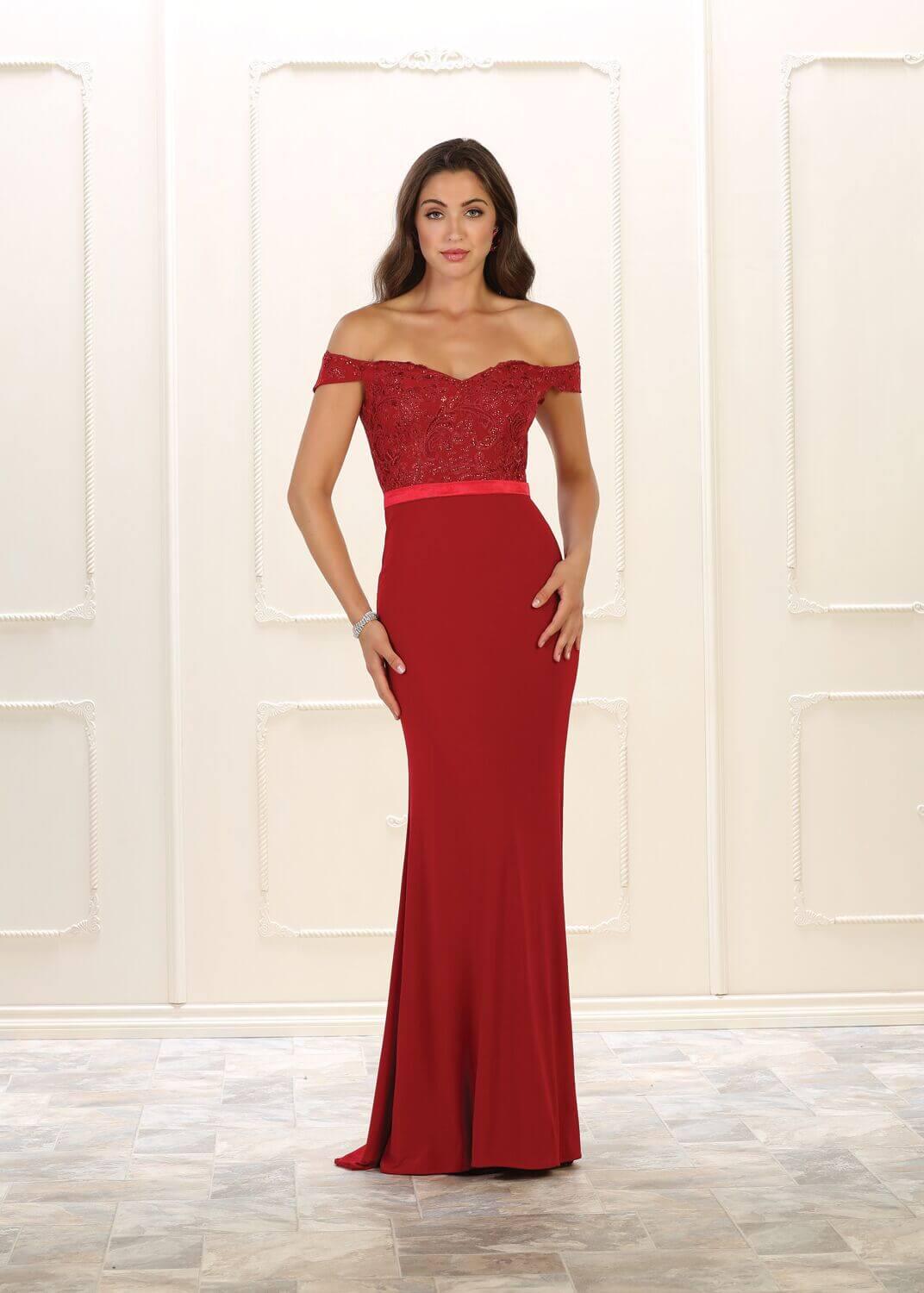 Long Formal Off Shoulder Evening Prom Dress - The Dress Outlet May Queen