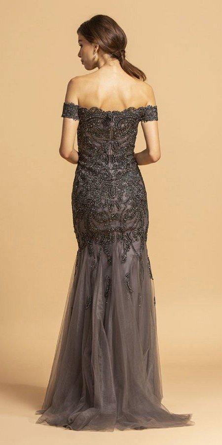 Long Formal Off Shoulder Mermaid Evening Prom Dress