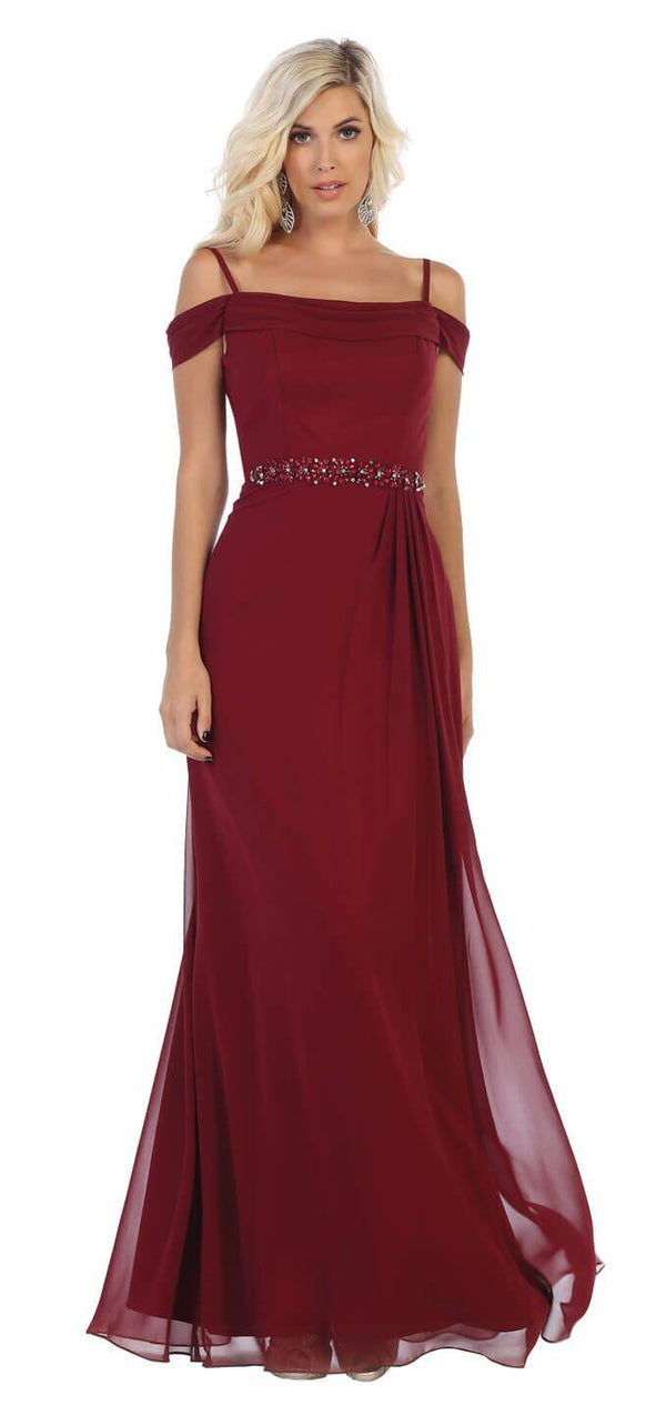 Long Formal Off The Shoulder Plus Size Prom Dress