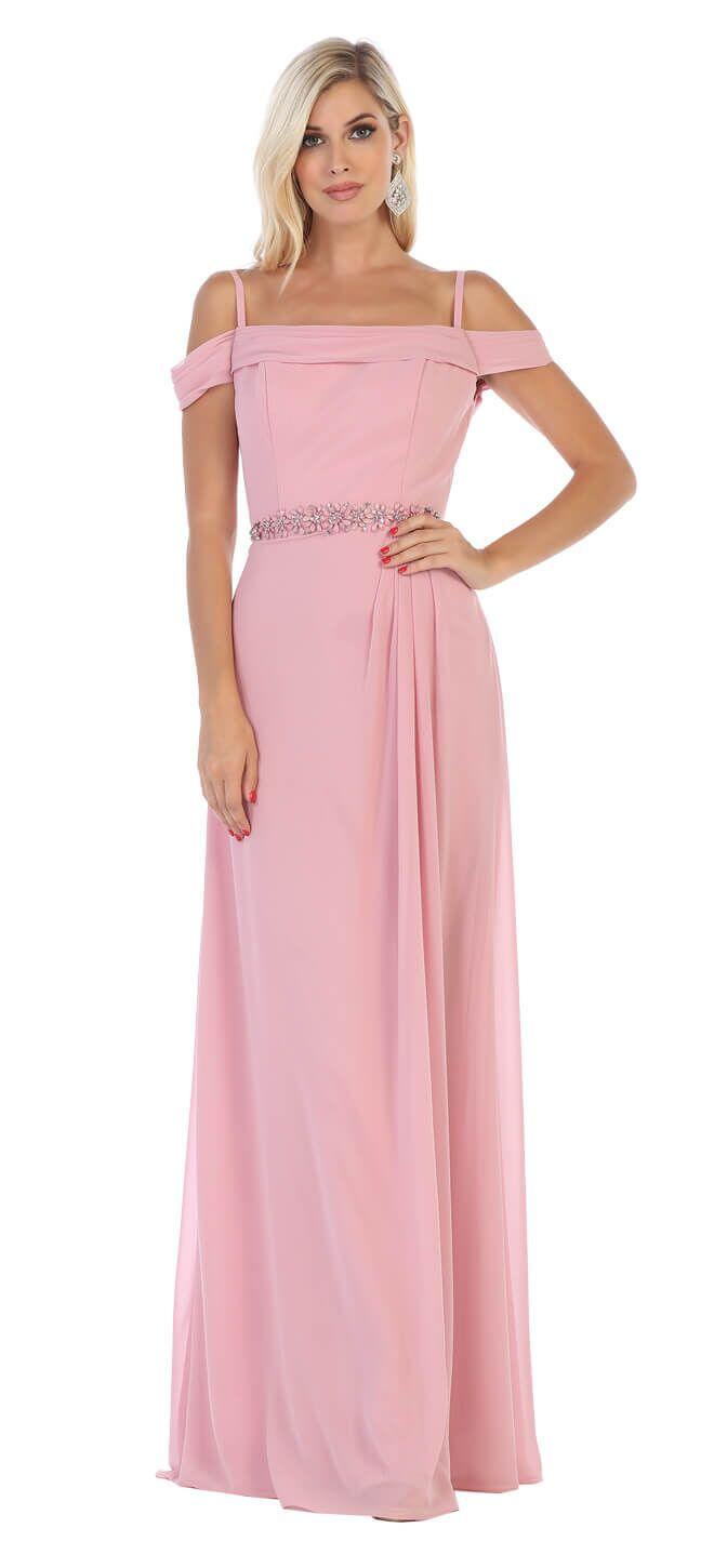 Long Formal Off The Shoulder Plus Size Prom Dress - The Dress Outlet May Queen